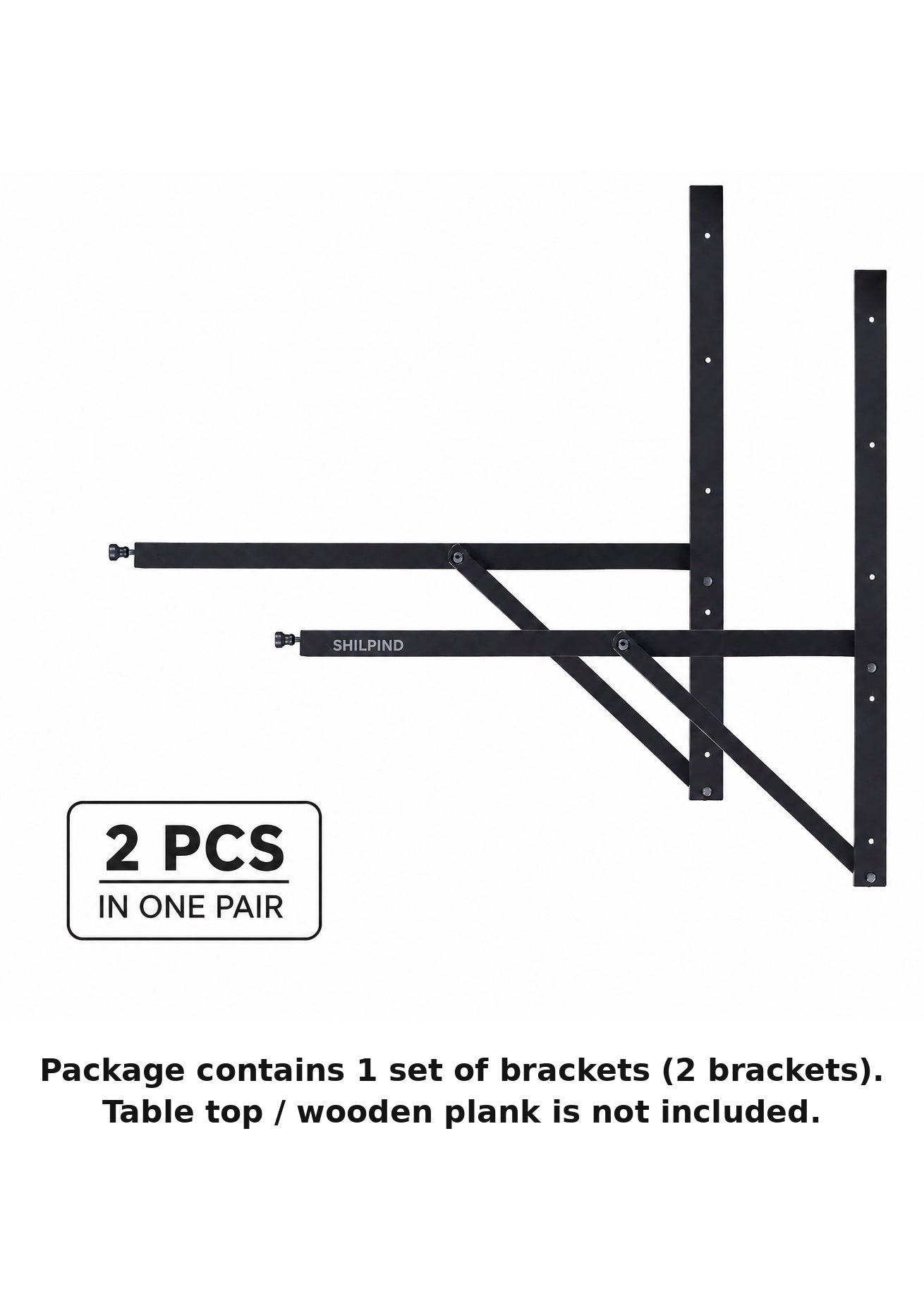 Wall mounted folding dining table bracket fully open