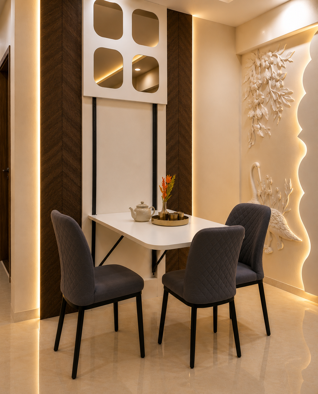 Folding dining table bracket wall mount India