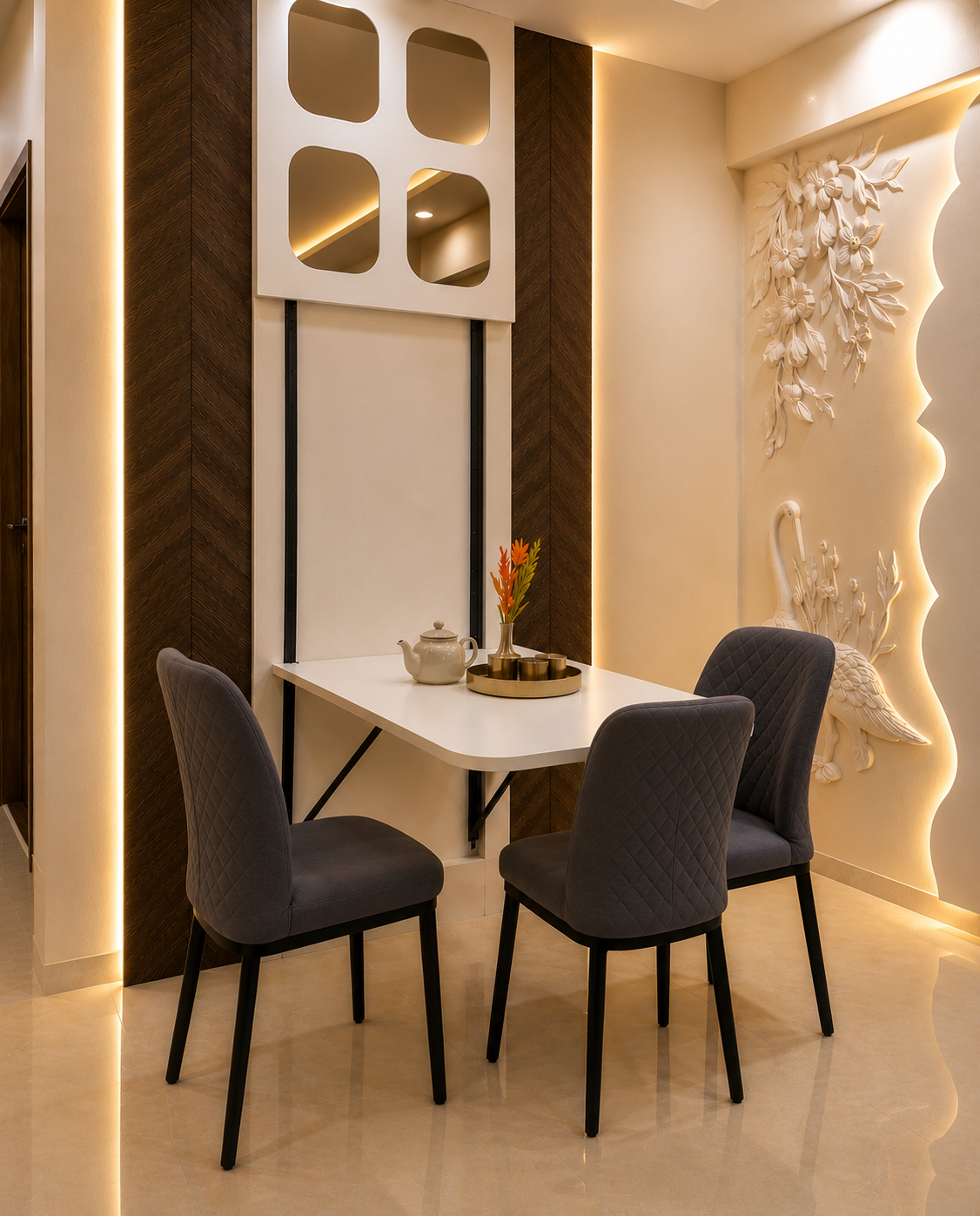 Folding dining table bracket wall mount India