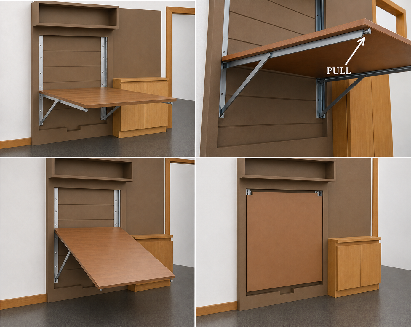 Folding dining table bracket installation hardware