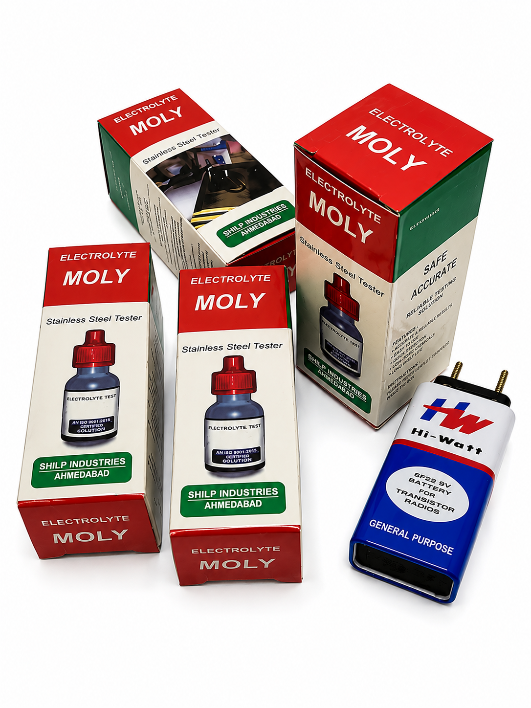 SS purity testing kit multipack with accessories scattered view