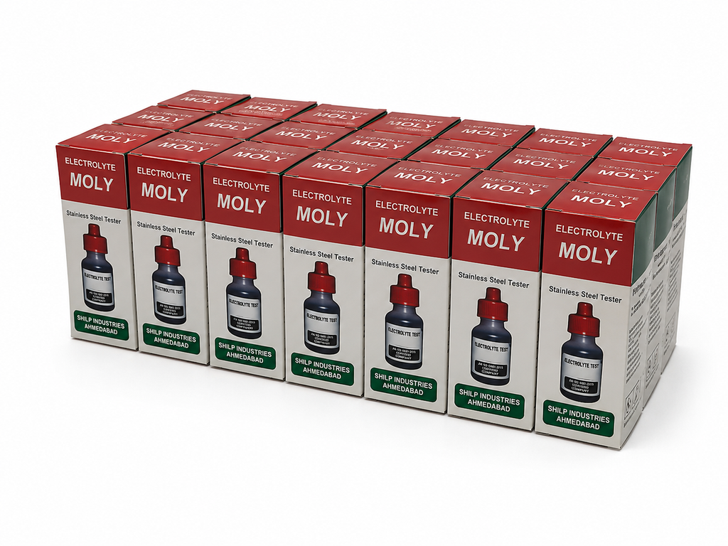 Large stock of SS testing kit boxes arranged in pyramid
